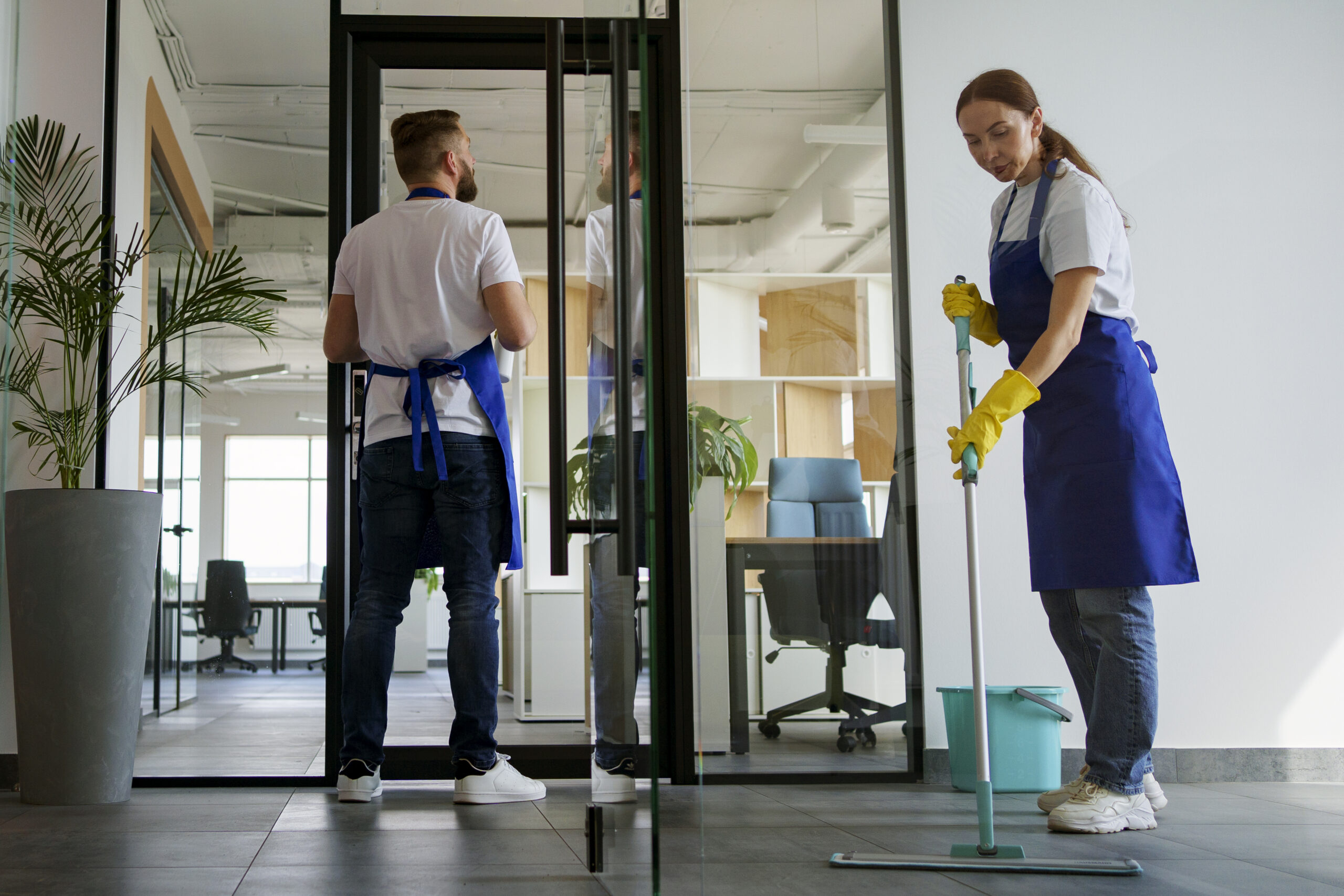 professional cleaning service people working together office scaled